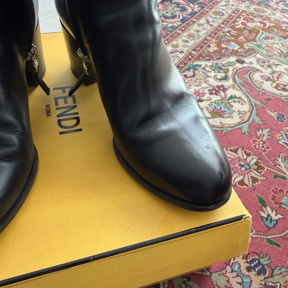 FENDI Black Women's Leather Ankle Boots - Picture 11 of 16